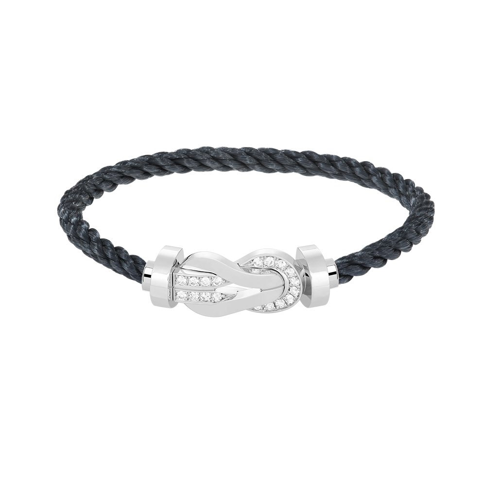 Lumi's Chance Armband mit großer 8-stelliger Schnalle und Halbdiamant, Silber