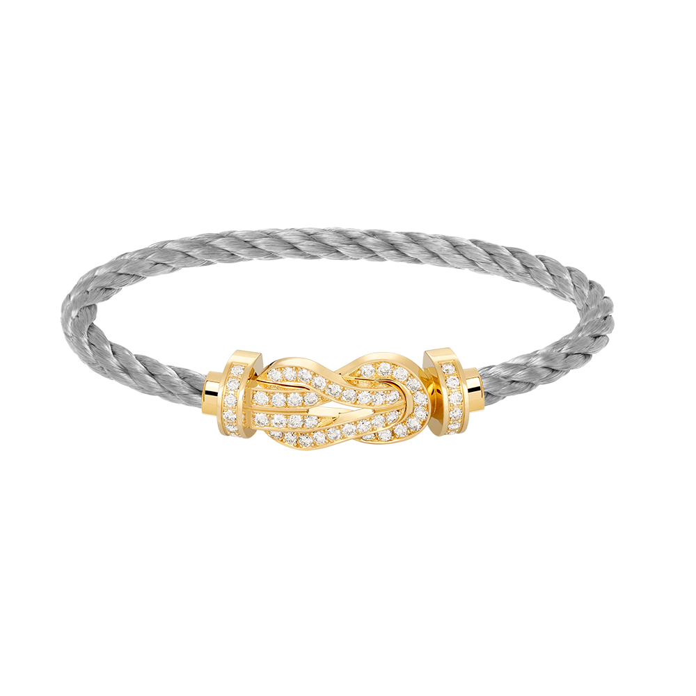 Lumi's Chance Armband mit großer 8-stelliger Schnalle und Volldiamant, Gold