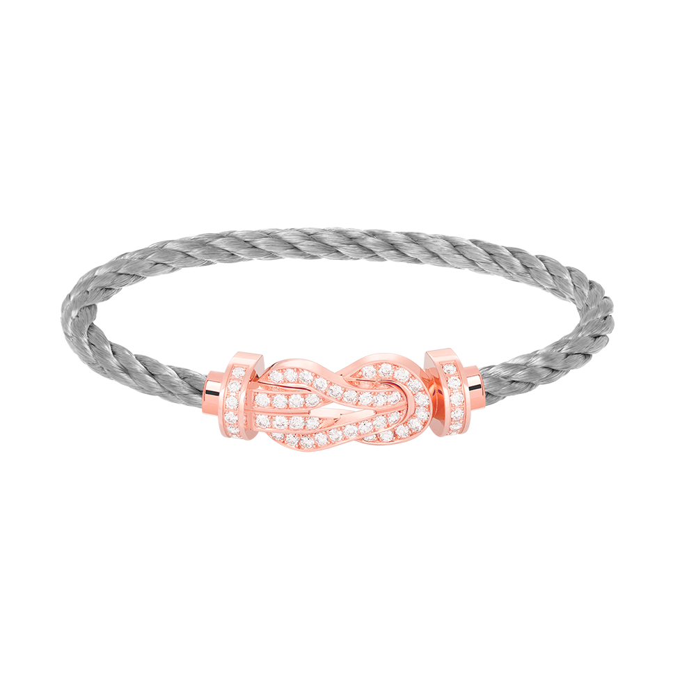Lumi's Chance Armband mit großer 8-stelliger Schnalle, Volldiamant-Besatz, Roségold