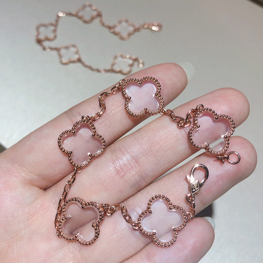 [Lumi jewelry]CLOVER 5 MOTIF ROCK CRYSTAL BRACELET