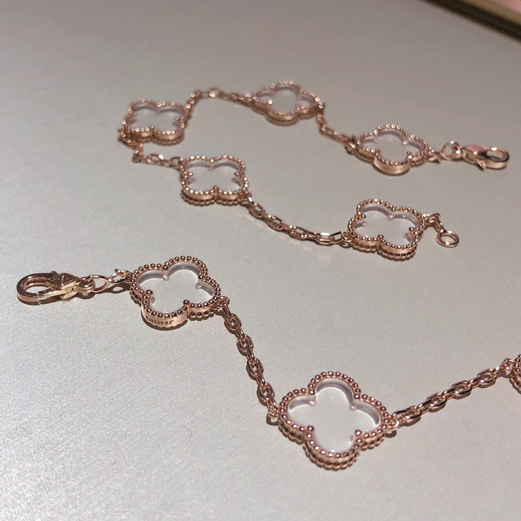 [Lumi]Neues CLOVER 5 MOTIF ROCK CRYSTAL ARMBAND