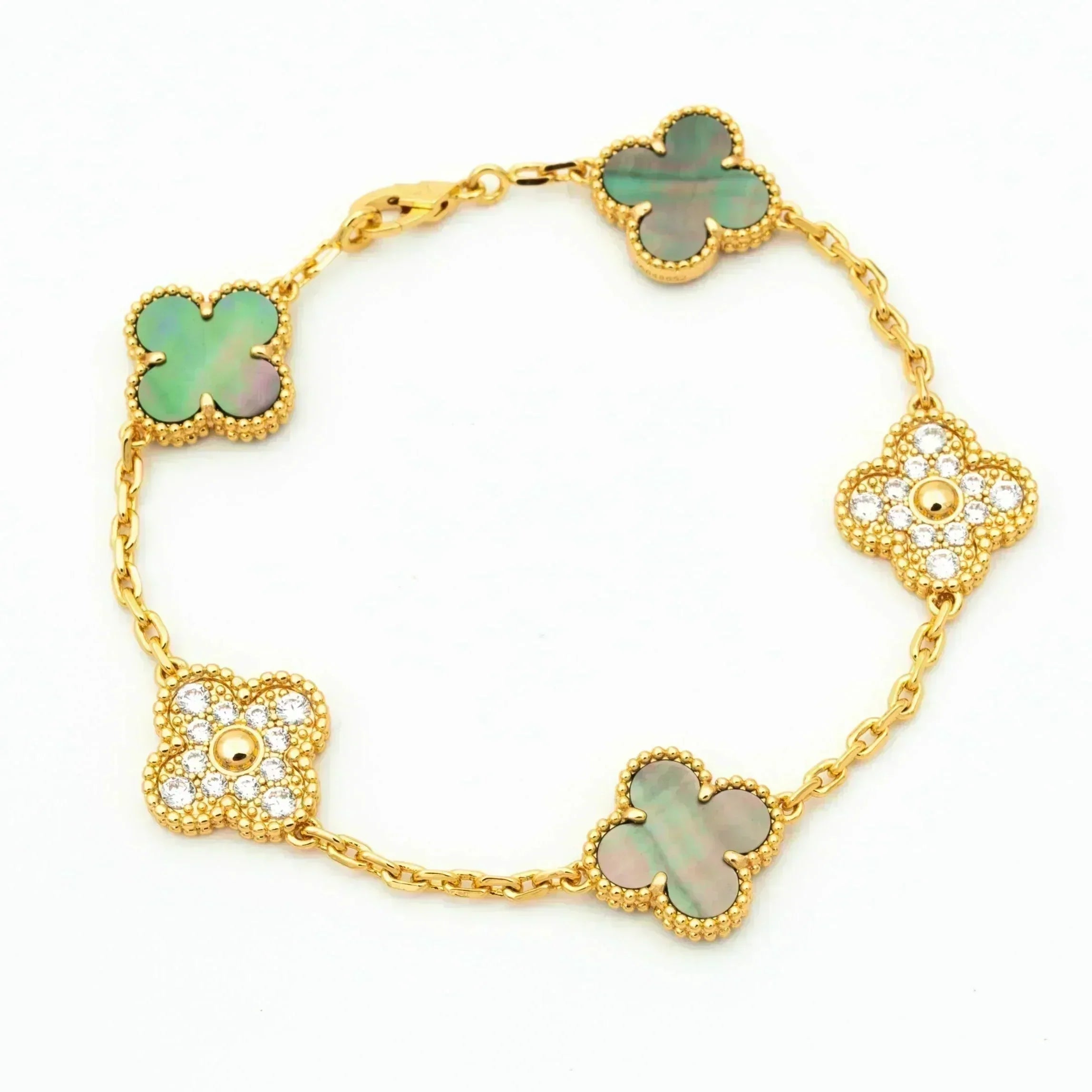 [Lumi]New  CLOVER 5 MOTIF GRAY MOP BRACELET COLLECTION