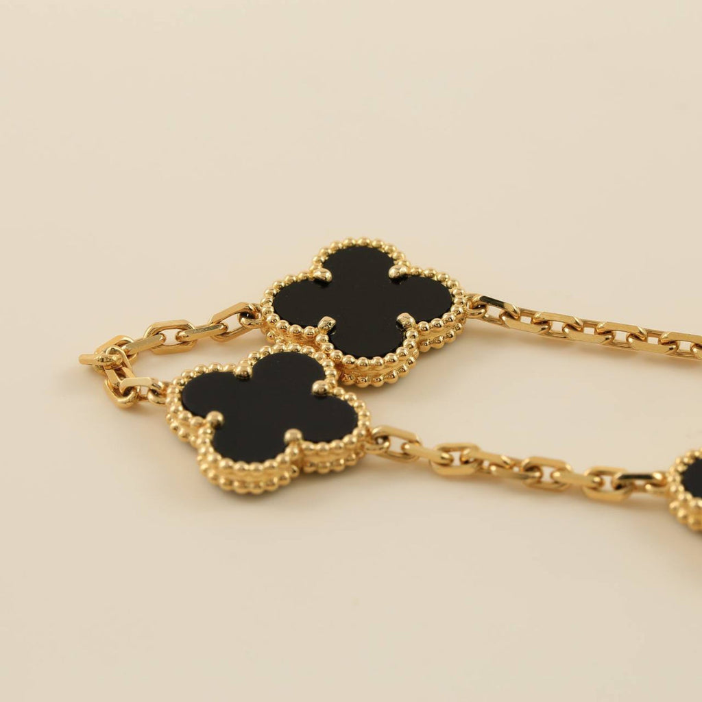 [Lumi jewelry] CLOVER 5 MOTIF ONYXS BRACELET COLLECTION