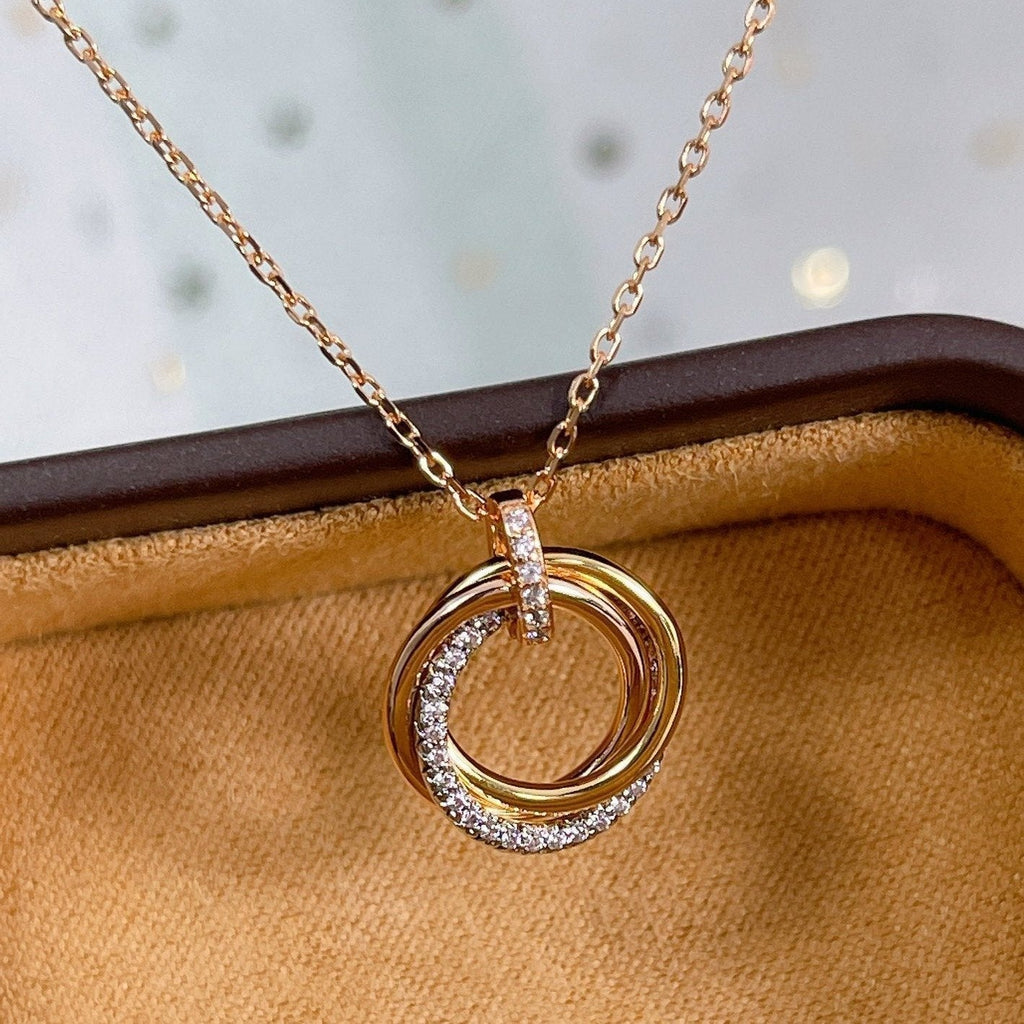 Lumi® Trinity Halskette Silber Gold Roségold Diamanten 