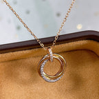 Lumi® Trinity Halskette Silber Gold Roségold Diamanten 