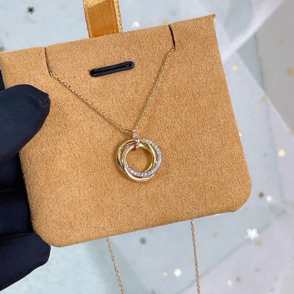 Lumi® Trinity Halskette Silber Gold Roségold Diamanten 