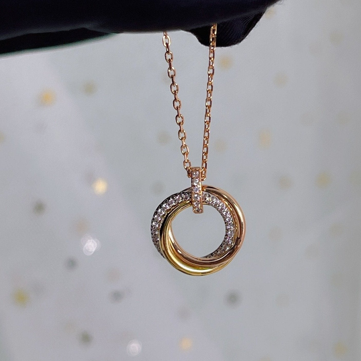 Lumi® Trinity Halskette Silber Gold Roségold Diamanten 