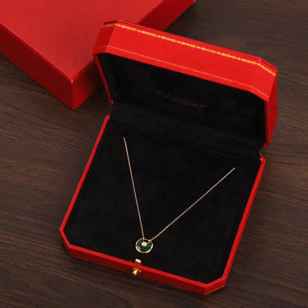 ¡®Lumi¡¯AMULETTE GOLD MALACHITE NECKLACE