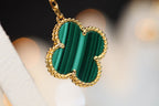 Lumi® Kleeblatt-Ohrringe, Gold, Malachit, Diamant, 3 Motive