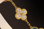 Lumi® Kleeblatt-Ohrringe, Gold, Malachit, Diamant, 3 Motive