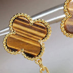 Lumi® CLOVER 2 MOTIF TIGER EYE CARNELIAN EARRINGS
