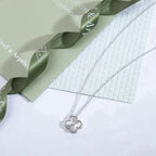 ¡®Lumi¡¯CLOVER  15MM DIAMOND LASER NECKLACE SILVER