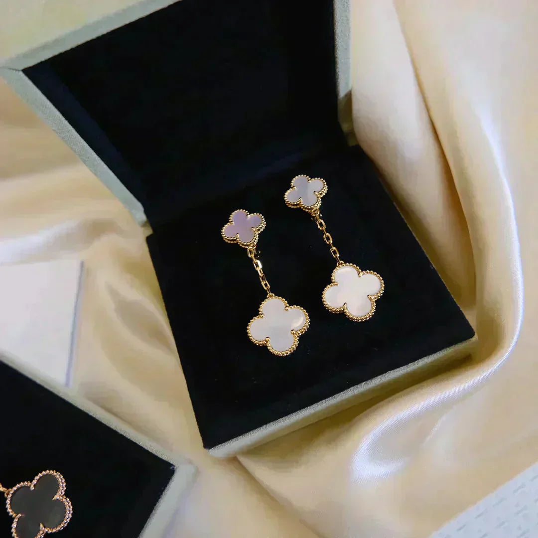 Lumi® Ohrringe mit Kleeblattmotiv, 2-teilig, weiß