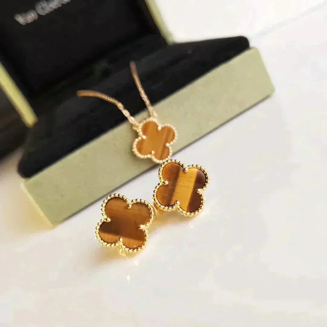 Lumi® CLOVER MEDIUM 1 MOTIFS TIGER EYE OHREN