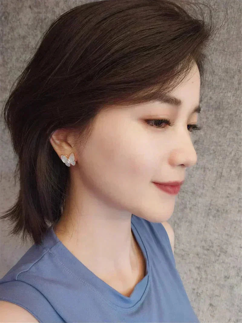 ¡®Lumi¡¯BUTTERFLY MOP DIAMOND EARRINGS