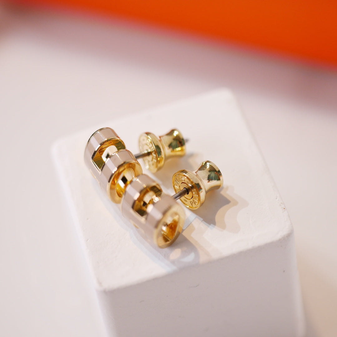 ¡®Lumi¡¯MINI POP H GOLD EARRINGS GREY