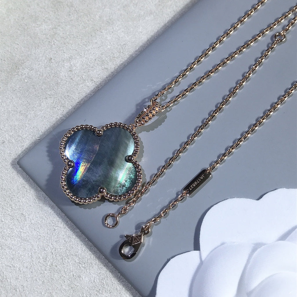 ¡®Lumi¡¯CLOVER 25MM GOLD DARK MOP BIG CLOVER NECKLACE