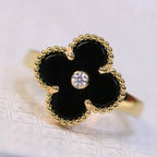 Lumi® CLOVER ONYX RING GOLD DIAMOND