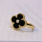 Lumi® CLOVER ONYX RING GOLD DIAMOND