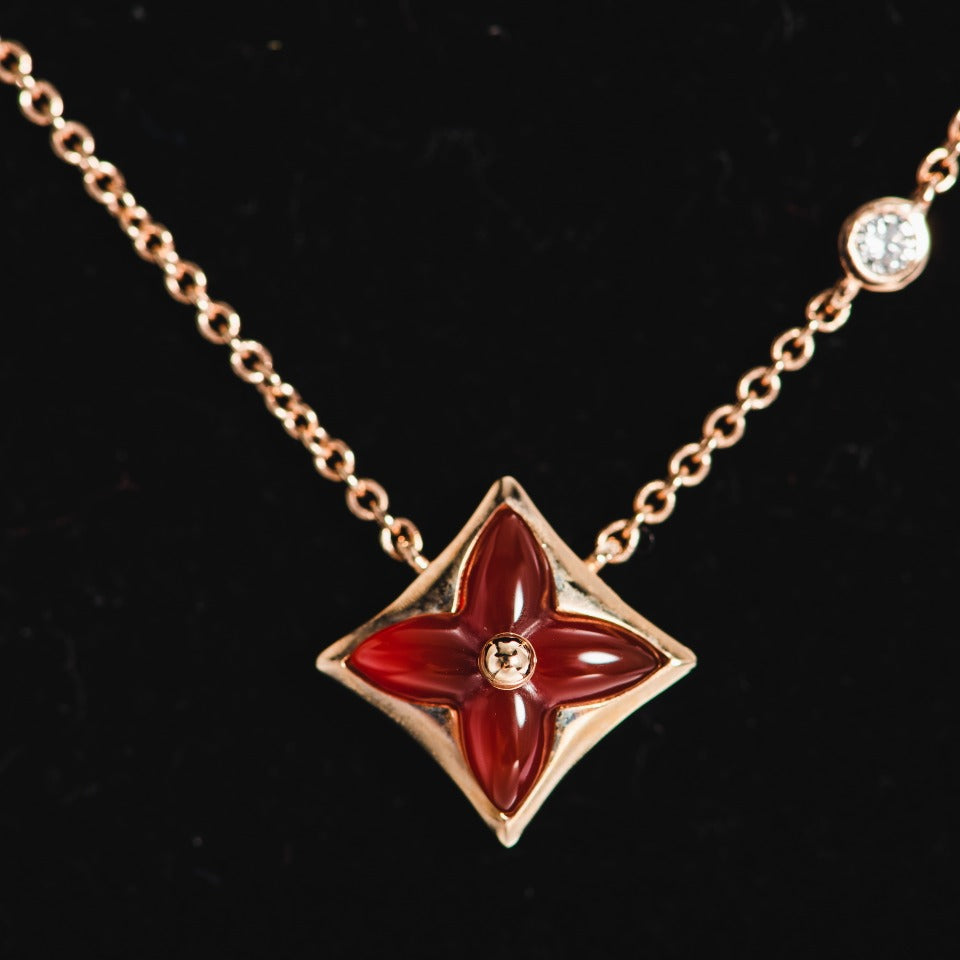 ¡®Lumi¡¯STAR NECKLACE PINK GOLD 1 DIAMOND