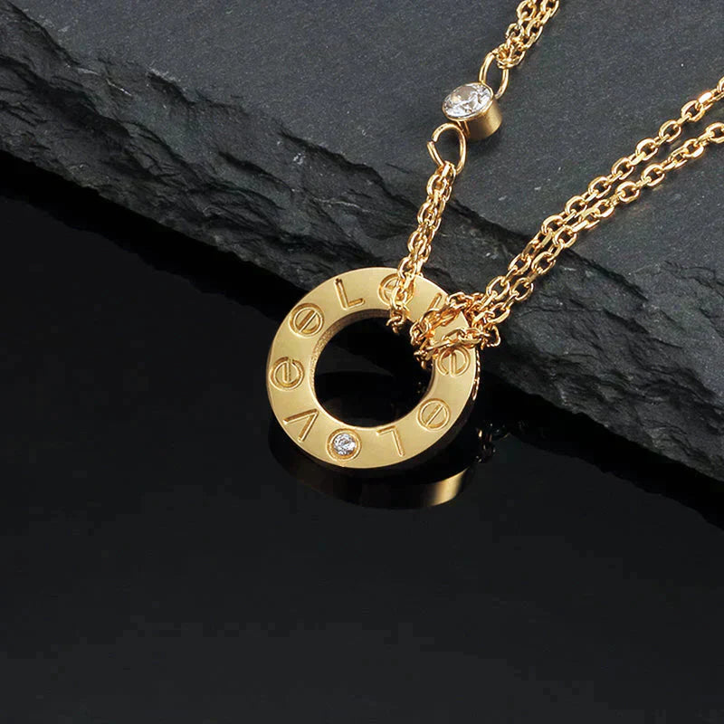 ¡®Lumi¡¯LOVE NECKLACE 16MM 2 DIAMONDS
