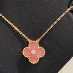 ¡®Lumi¡¯CLOVER 15MM DIAMOND RHODONITE NECKLACE