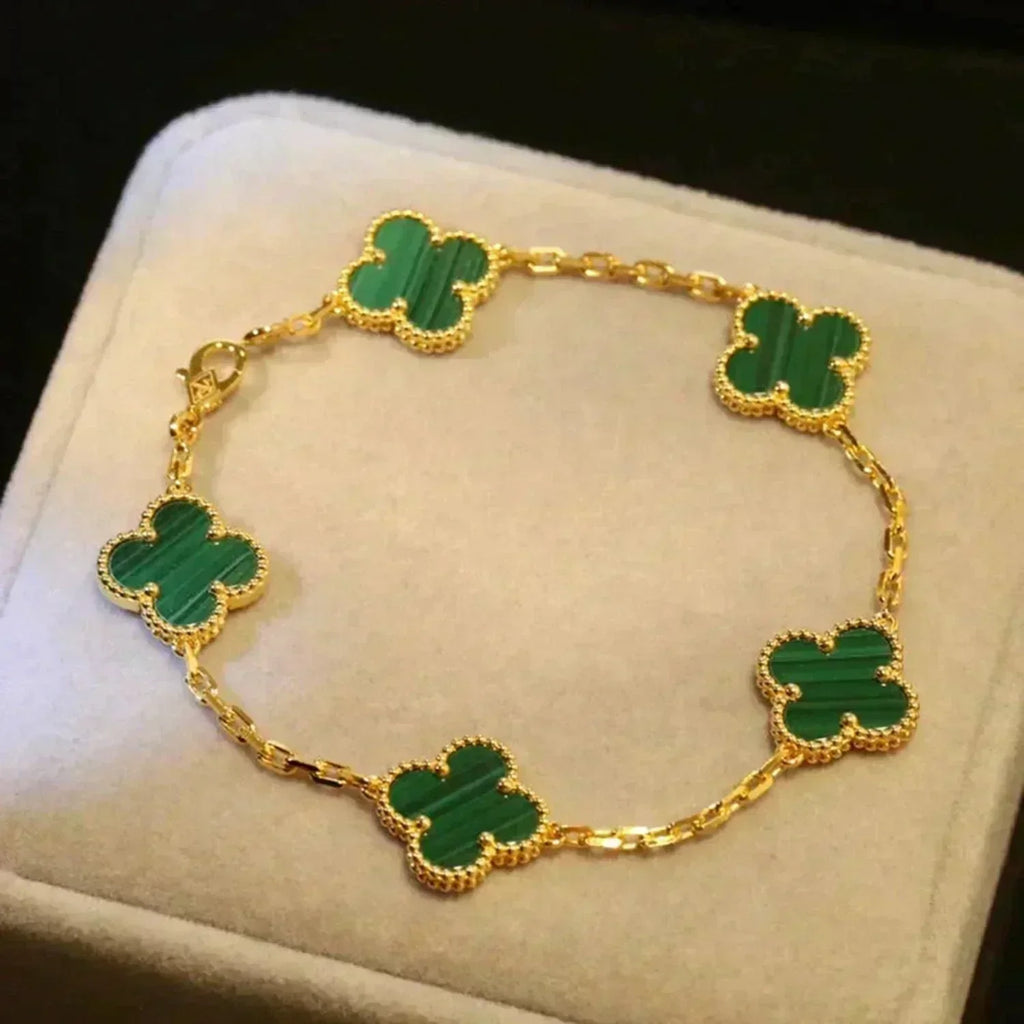 [Lumi]New  CLOVER 5 MOTIF MALACHITE BRACELET COLLECTION