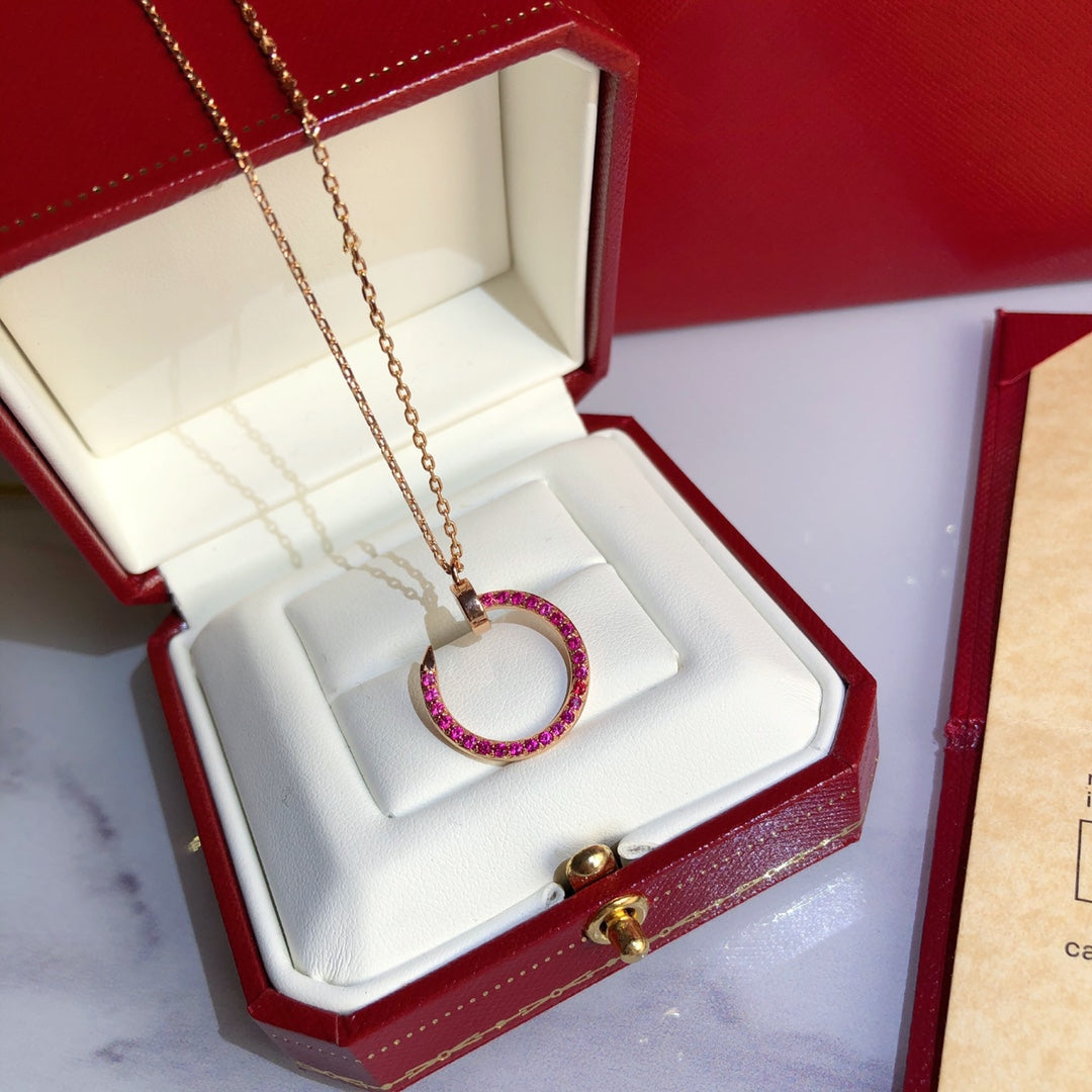 Lumi Juste Halskette Gold Rote Diamanten