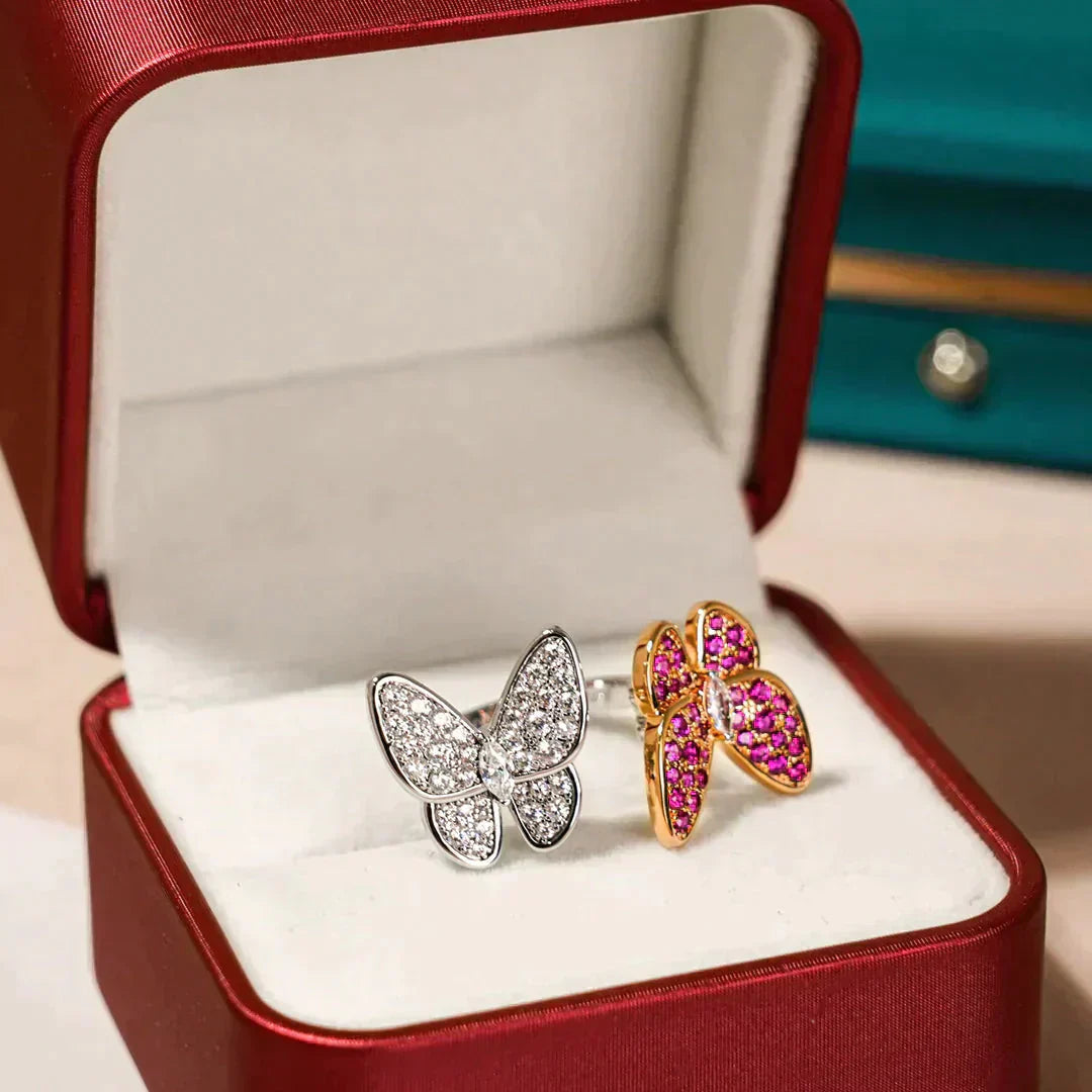 Lumi® Doppel-Schmetterlings-Diamantring