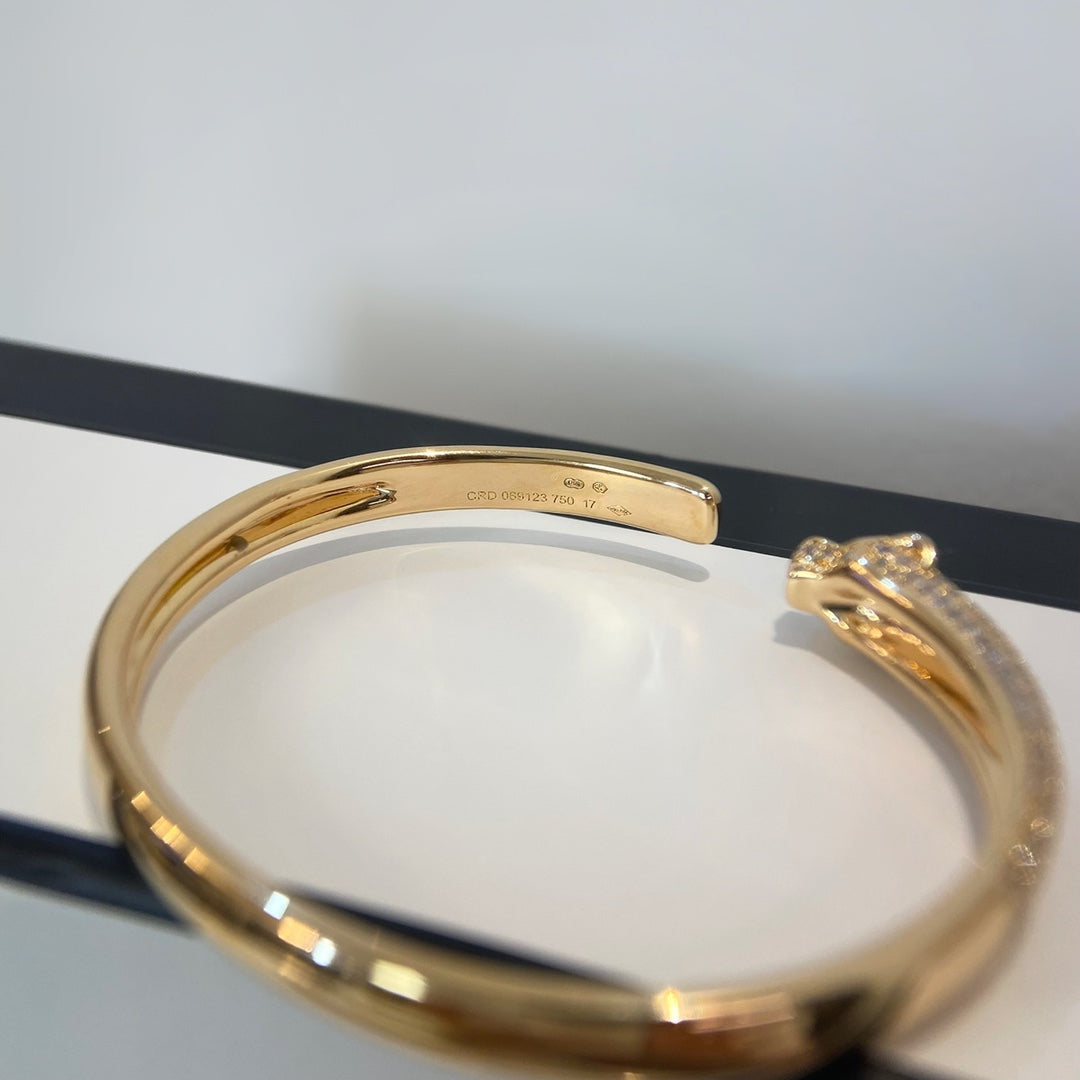 ¡®Lumi¡¯PANTHERE GOLD DIAMOND OPEN BRACELET