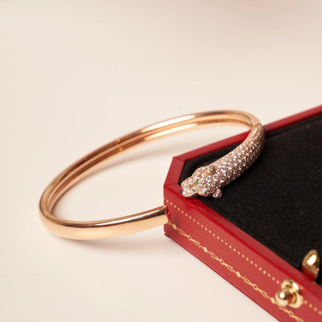 ¡®Lumi¡¯PANTHERE ROSE GOLD DIAMOND OPEN BRACELET
