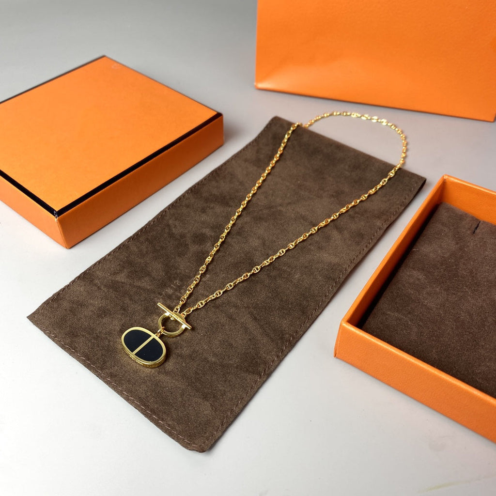 ¡®Lumi¡¯CHAINE VERSO BLACK CERAMIC NECKLACE