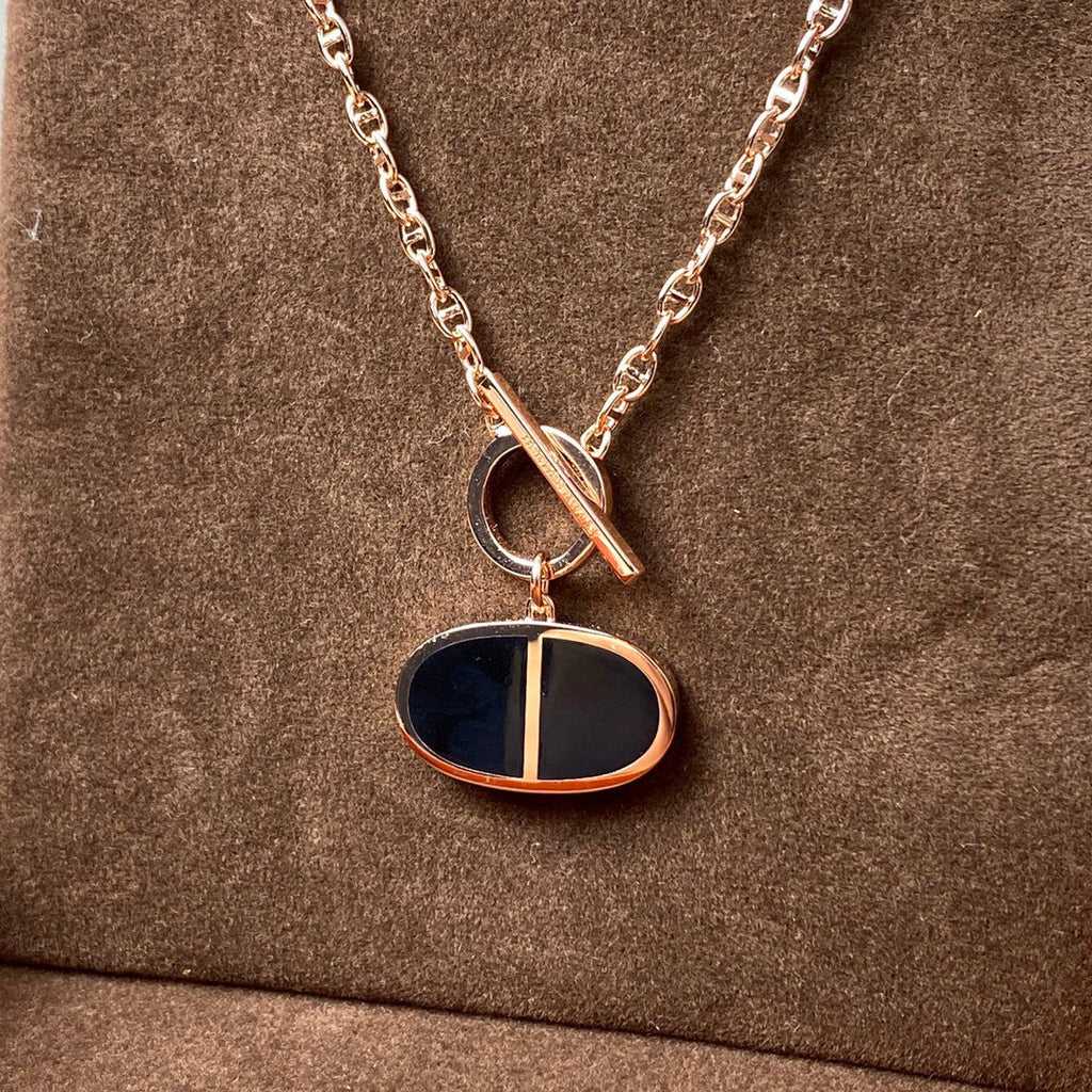 ¡®Lumi¡¯CHAINE VERSO BLACK CERAMIC NECKLACE