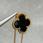 ¡®Lumi¡¯CLOVER 15MM BLACK ONYX SINGLE FLOWER NECKLACE