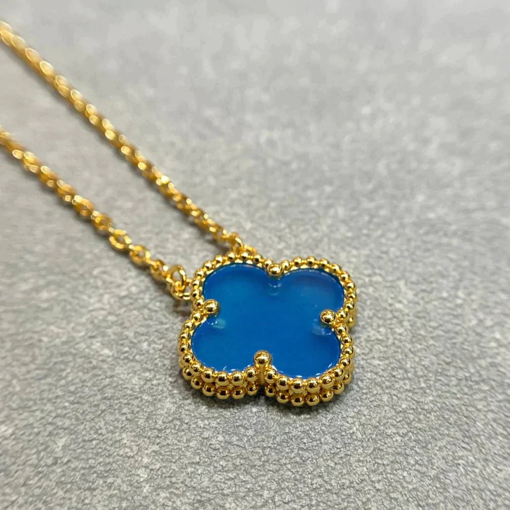¡®Lumi¡¯CLOVER 15MM BLUE AGATE NECKLACE