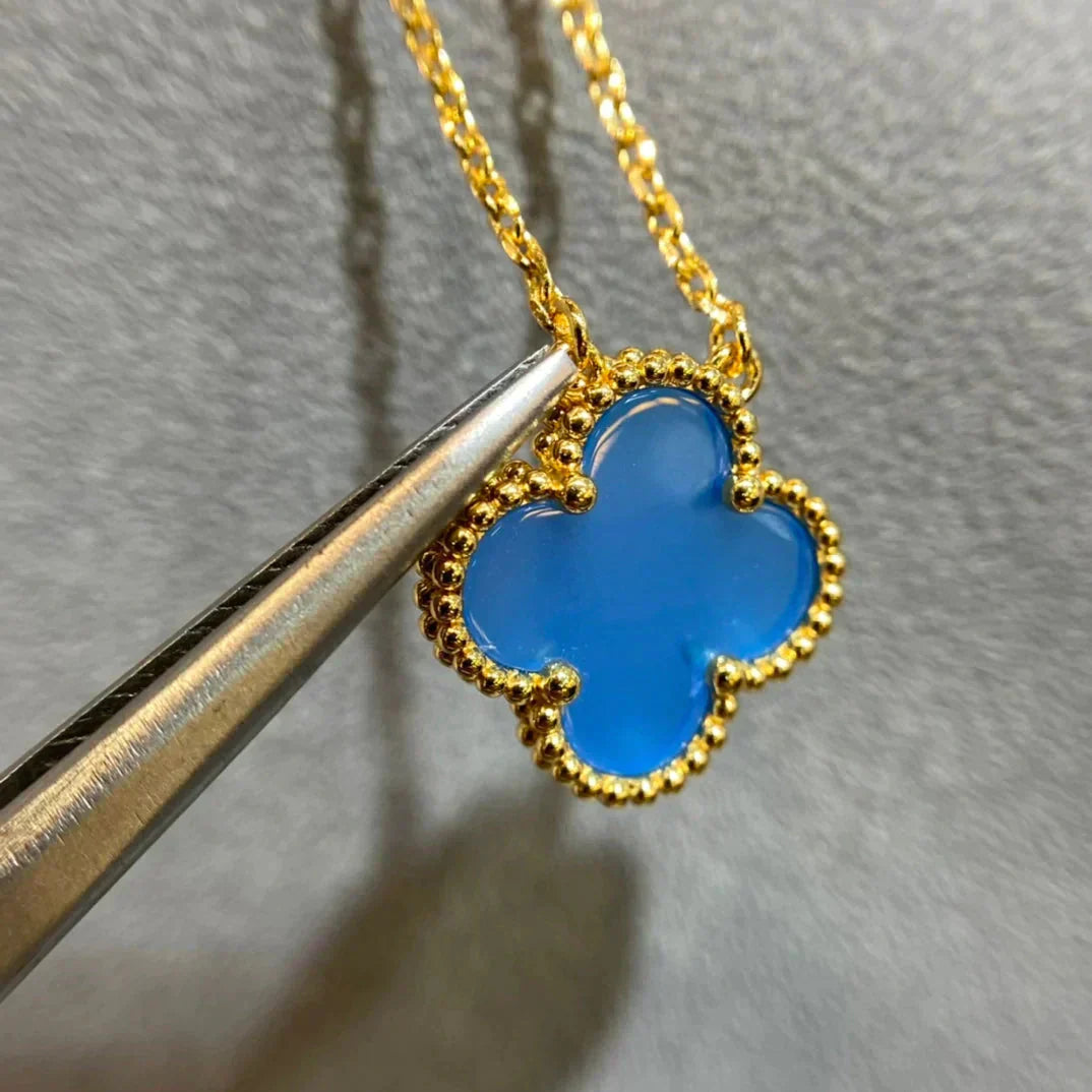 ¡®Lumi¡¯CLOVER 15MM BLUE AGATE NECKLACE