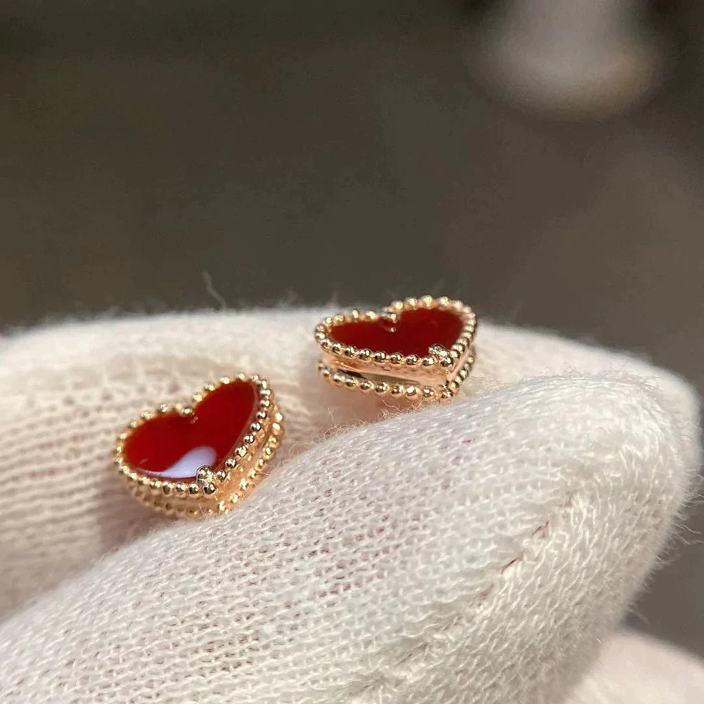 ¡®Lumi¡¯HEART CARNELIAN STUD EARRINGS