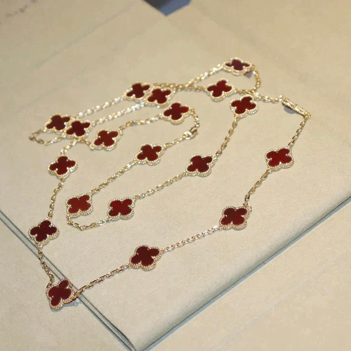 ¡®Lumi¡¯CLOVER 20 MOTIFS CARNELIAN NECKLACE