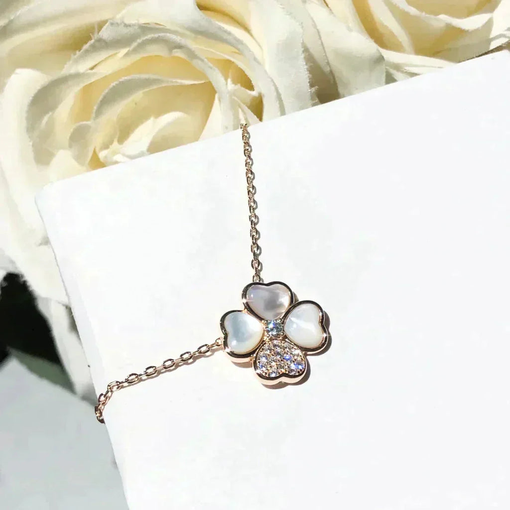 ¡®Lumi¡¯CLOVER MOP DIAMOND ROSE GOLD NECKLACE