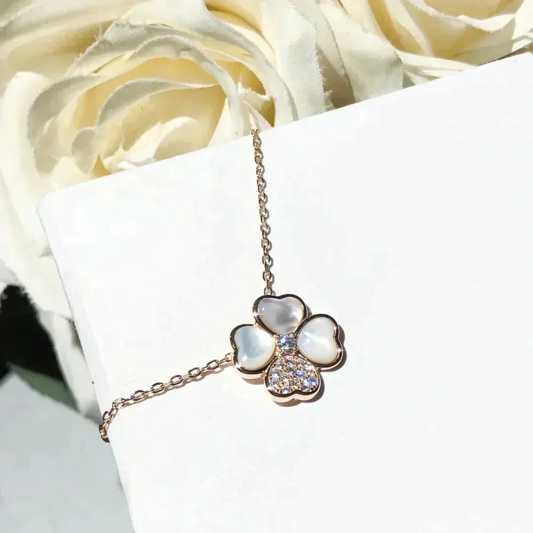 ¡®Lumi¡¯CLOVER MOP DIAMOND ROSE GOLD NECKLACE