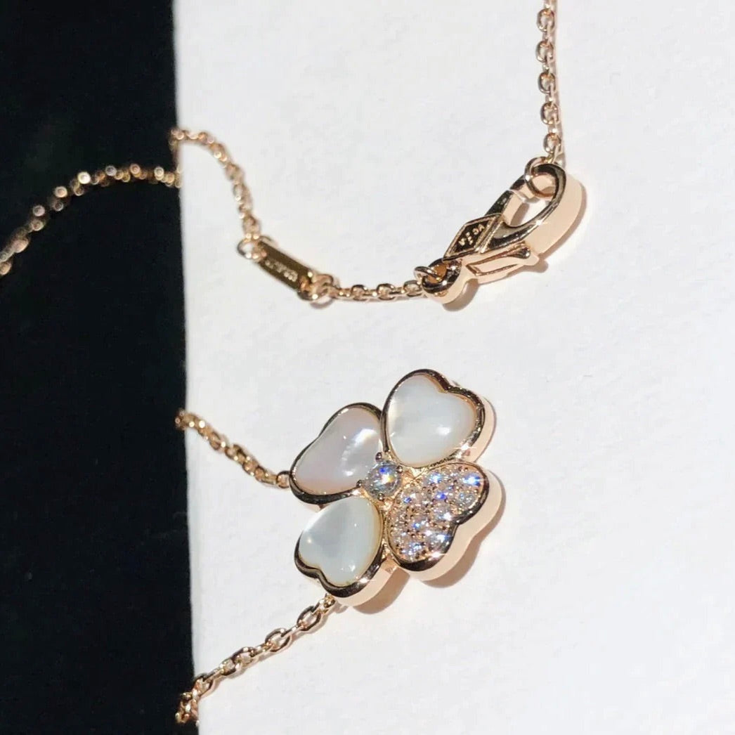 ¡®Lumi¡¯CLOVER MOP DIAMOND ROSE GOLD NECKLACE