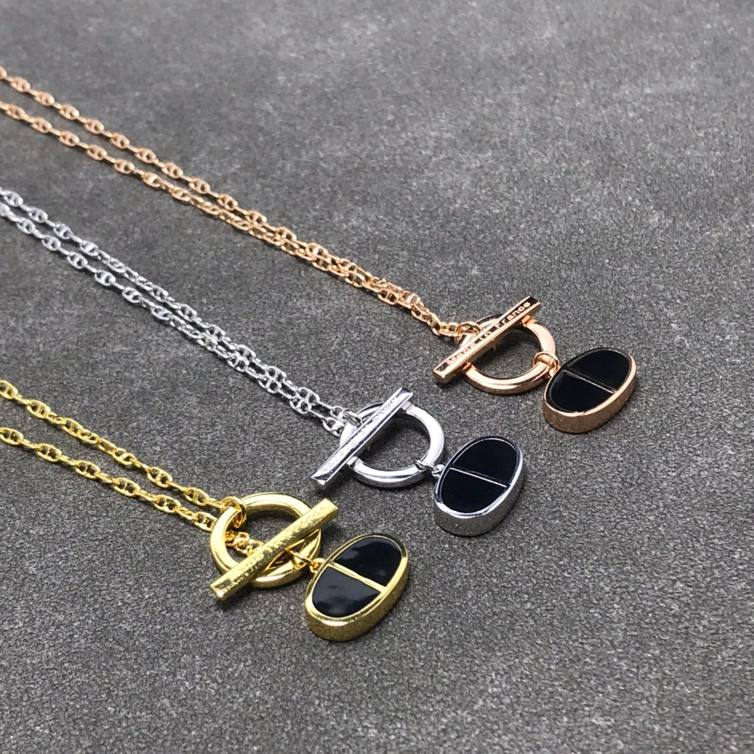 ¡®Lumi¡¯CHAINE VERSO BLACK CERAMIC  NECKLACE