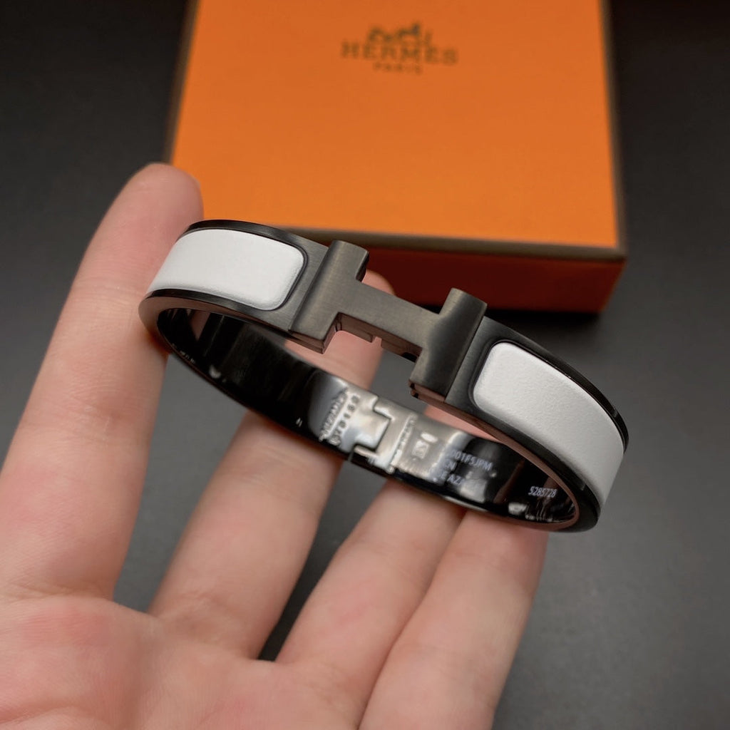 ¡®Lumi¡¯H BRACELET 12MM BLACK WHITE CERAMIC