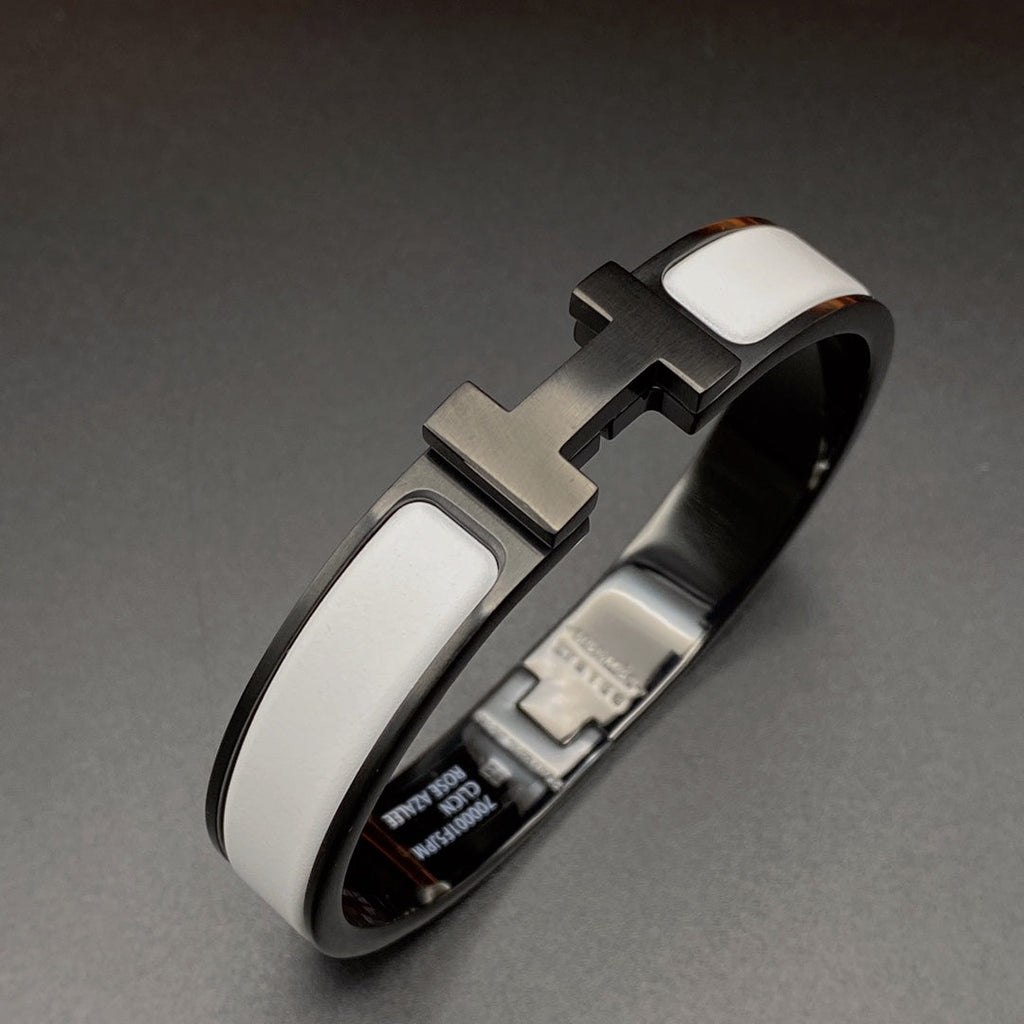 ¡®Lumi¡¯H BRACELET 12MM BLACK WHITE CERAMIC