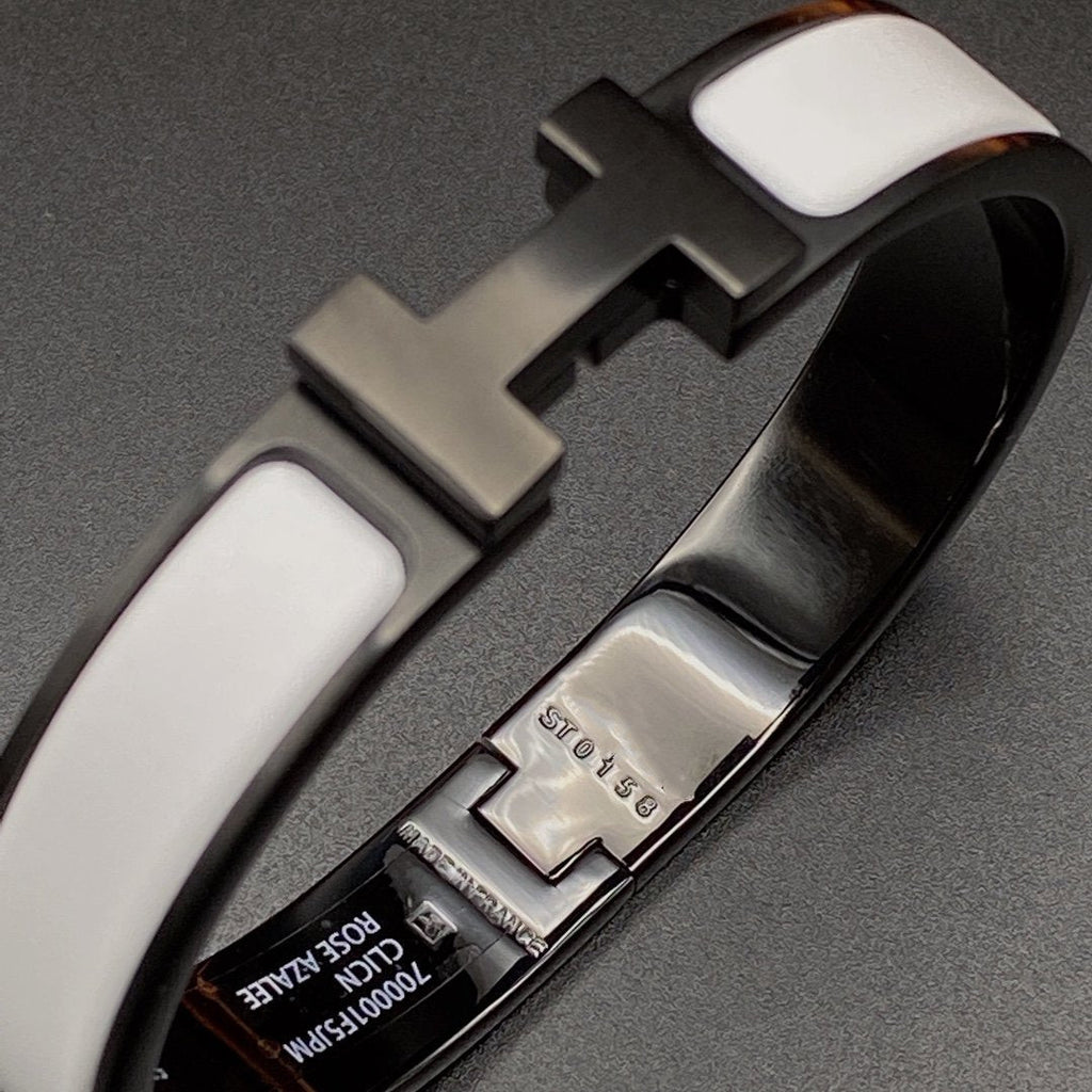 ¡®Lumi¡¯H BRACELET 12MM BLACK WHITE CERAMIC