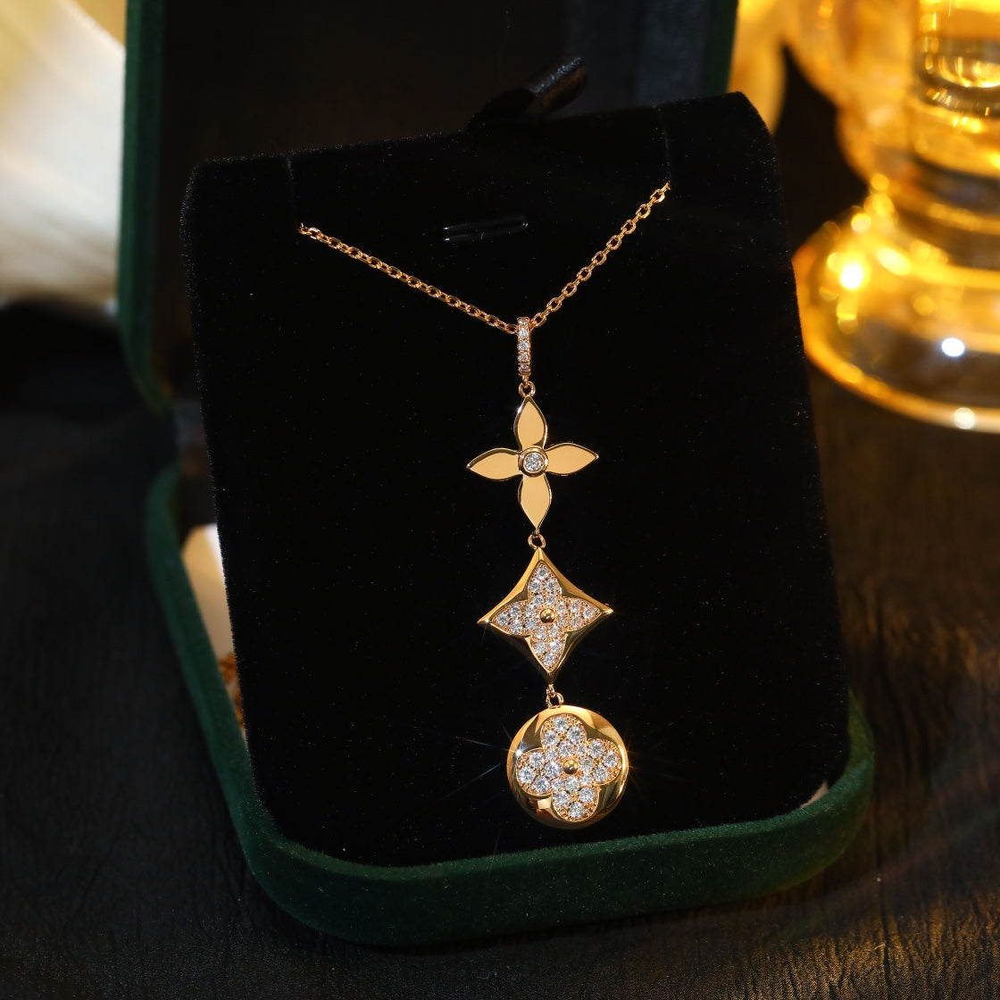 ¡®Lumi¡¯STAR AND SUN DIAMOND PINK GOLD NECKLACE