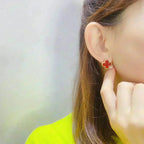 Lumi® CLOVER MEDIUM 1 MOTIFS CARNELIAN EARRINGS