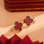 Lumi® CLOVER MEDIUM 1 MOTIFS CARNELIAN EARRINGS