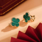 Lumi® CLOVER MEDIUM 1 MOTIFS MALACHITE EARRINGS