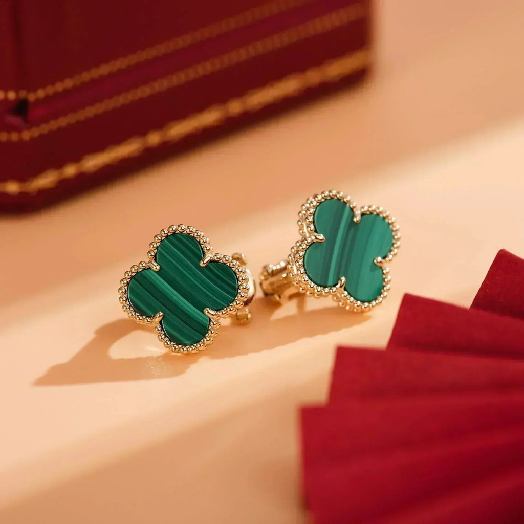Lumi® CLOVER MEDIUM 1 MOTIFS MALACHITE EARRINGS
